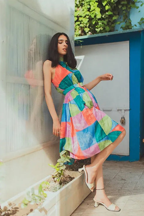 La Bella Colorful Midi Dress